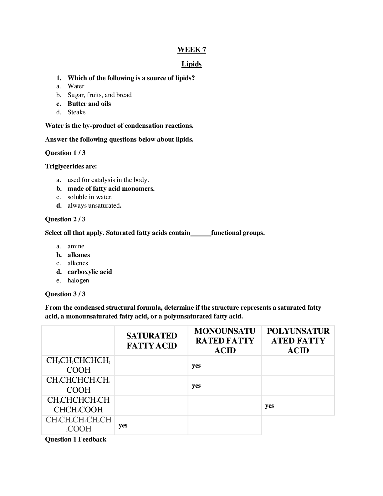 Preview image for WEEK 7 CHEM 120 Lipids